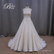 Tiered Ruched Champagne vestidos de casamento